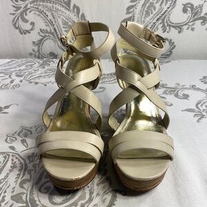 Coach leather sandal wedges 7.5 B‎